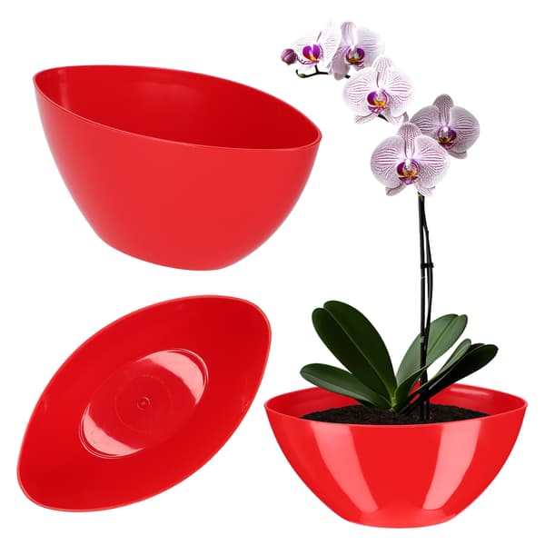 KADAX Blomkruka 21 cm Oval Blomkruka Plast Röd