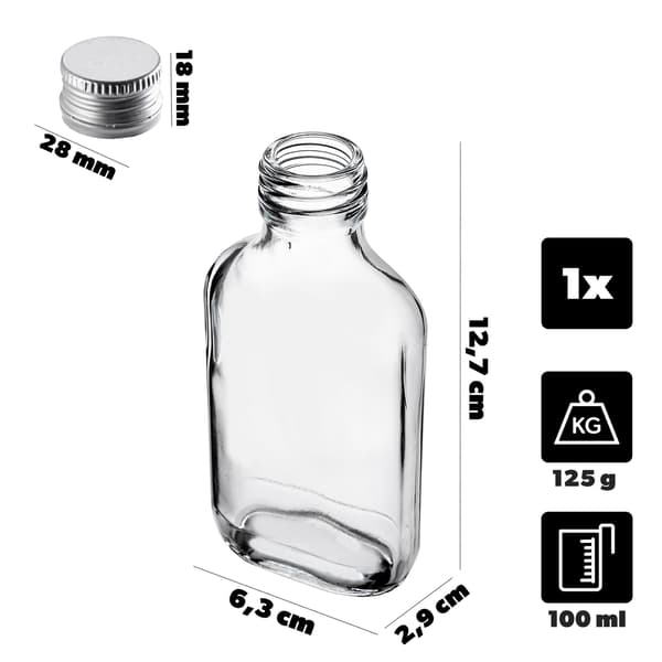 KADAX Lille Glasflaske Til Likør Hjemmeskin Bryllupsgave 100 ml