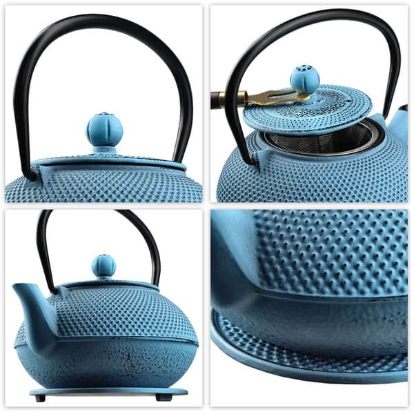 KADAX urtete-infuser støbejerns tekande 850ml kande kop blå