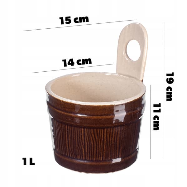 KADAX Stengodsgryta Mjölkskopa 1L Matbehållare Stengods Polen