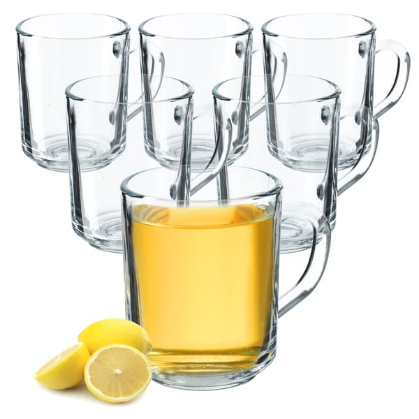 KADAX Glas för Te, Kaffe, Drycker med Handtag, Set med 6 Glas, 240ml