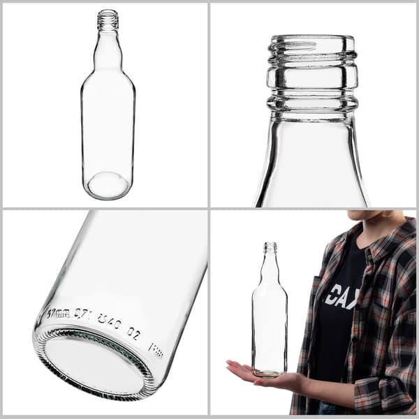 KADAX Monopol-flasker 700ml 0,7L med låg til Moonshine Vodka-juice 5 stk.