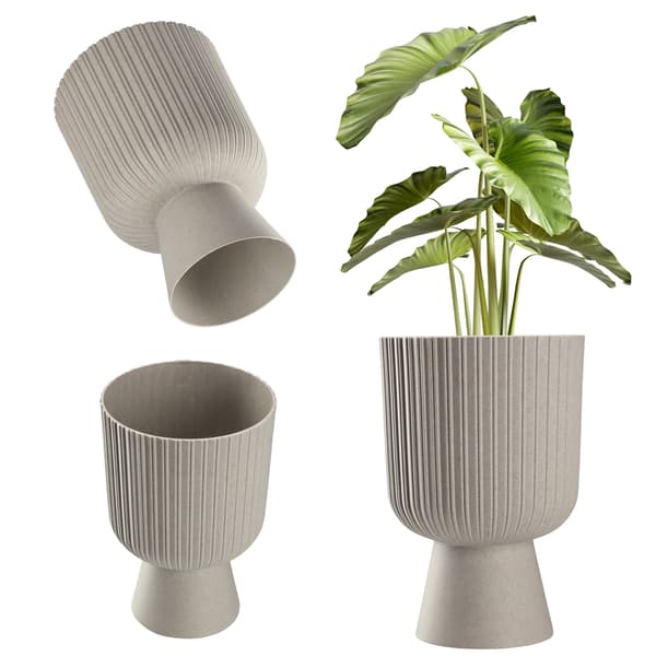 KADAX Blomkruka, Blomkruka, Gräsmatta, Plastlock, 14 cm, Blomställ, Grå