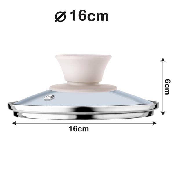 KADAX Glaslåg 16 cm Universal Varmebestandigt Gryde- og Pandedæksel