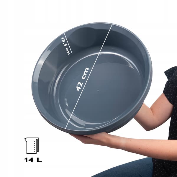 KADAX Tvättställ 14L Stor Rund Plastbehållare