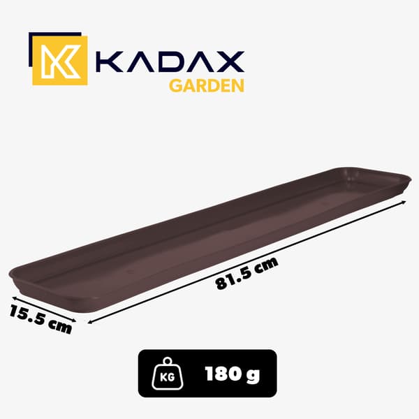 KADAX Urtepottestativ 80 cm Rektangulær Plastikbakke Brun