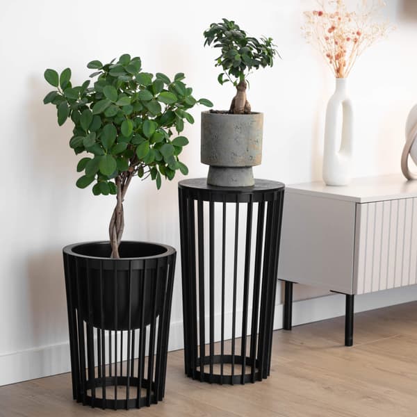 KADAX Loft pyöreä kukkaruukku, musta 24 cm