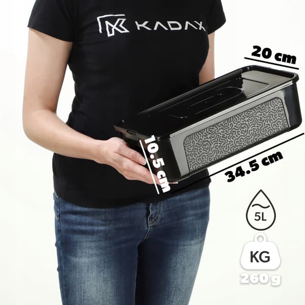 KADAX 5L muovisäiliö kannella, musta lukittava laatikkojärjestelijä