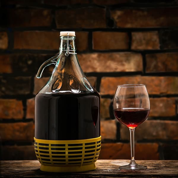 KADAX 5L Damjeanneflaska för Vin, Likör, Cider, Flaska + Kork