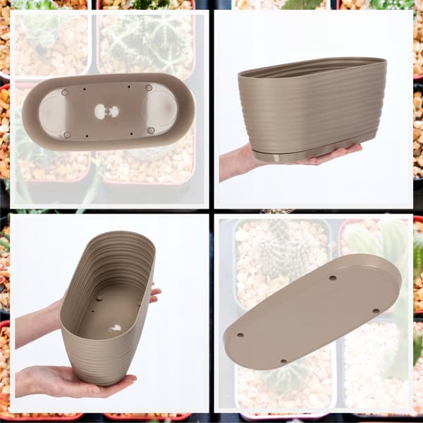 KADAX Urtepotte 27cm Oval Urtepotte Plastik Beige