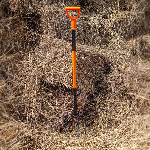KADAX Trädgårdsgaffel 4-stiftad Ergo Metallkompostgaffel 132cm
