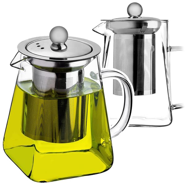 KADAX 650 ml värmebeständig tekanna i glas med teinfusionsrör för örtte