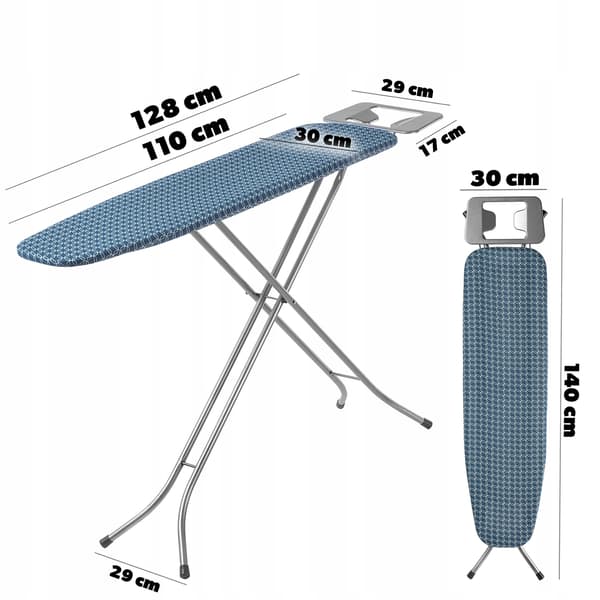 KADAX Strykbräda 110x30cm Hopfällbar Med Strykjärnshållare Standard