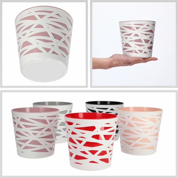 KADAX Urtepotte Plastik Lågindsats til Blomster og Planter 13cm Pink