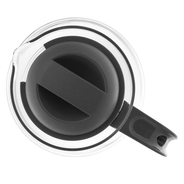 KADAX Glaskanna med te och kaffe 1,5 l värmebeständig för drycker med lock grå