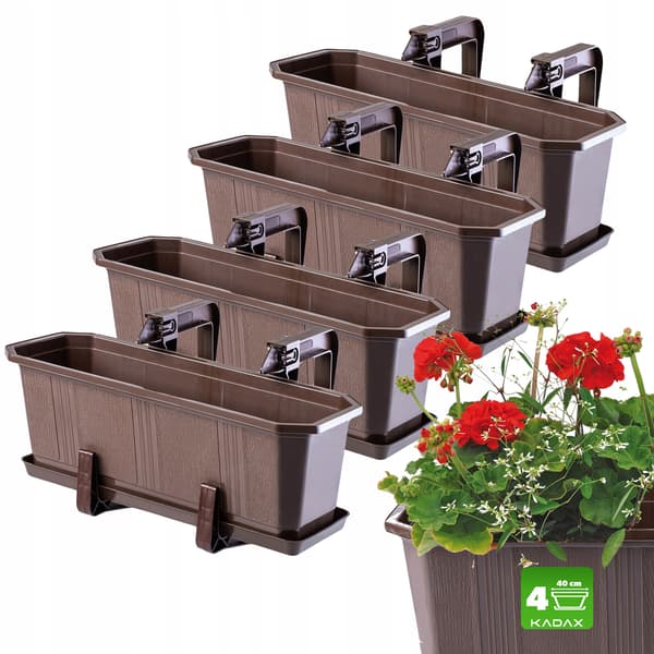 KADAX Balkonkasse 40 cm Urtepotteholdere 4 stk.