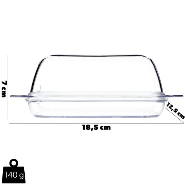 KADAX Smörskål med lock för smörbehållare, plast, 18x12cm