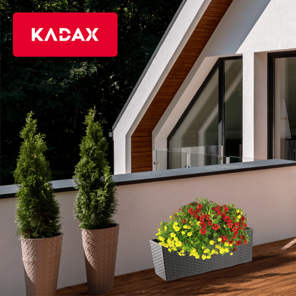 KADAX Urtepotte Balkonkasse med Indsats Blomsterstativ til Balustrade 19x56cm