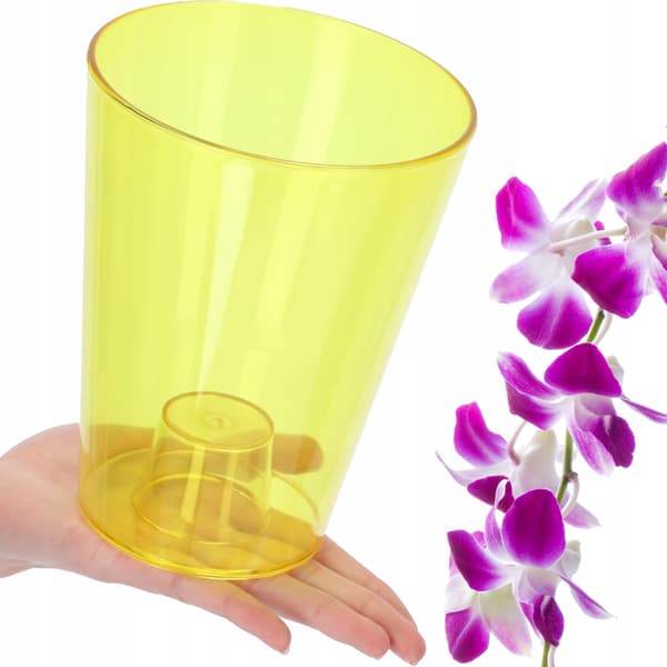 KADAX Urtepotte Orkidé Planter Plastik Urtepotte Gul Massiv 12cm