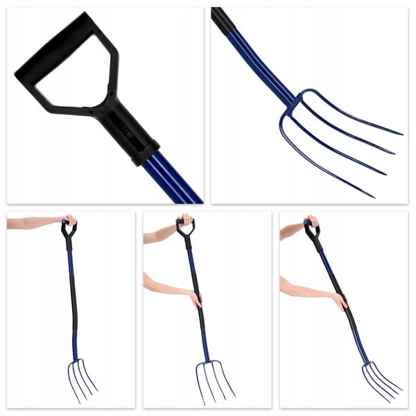 KADAX havegaffel 4-grenet metal til høkompost 130 cm