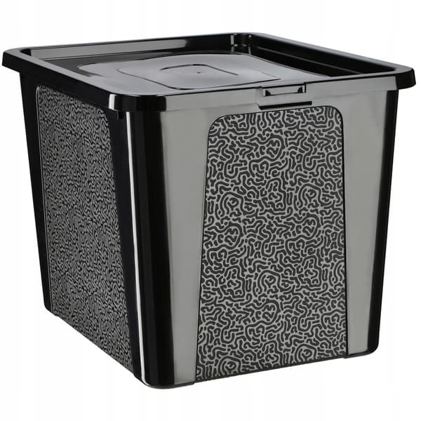 KADAX 30L plastbehållare med lock svart låsbar stor organizerbox