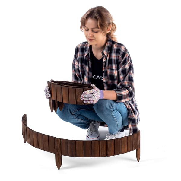 KADAX Palisade Havekant Træhegn Hamret Brun 10x114