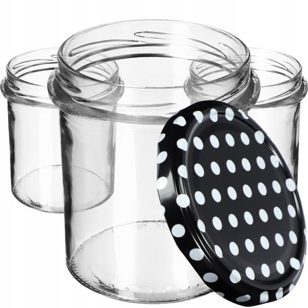 KADAX Avila muurauspurkit 350ml 50kpl 82mm + kansi "Mustat herneet"