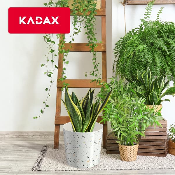 KADAX Urtepotte Plastik Urtepottedæksel til Rund Terrazzo Potte 19cm