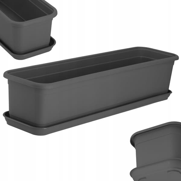 KADAX Urtepottestativ 60 cm Rektangulær Plastikbakke Antracit