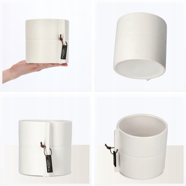 KADAX Keramik Urtepotte Hvid Urtepotte Rund Potte 13 cm