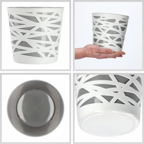 KADAX Urtepotte Plastik Lågindsats til Blomster og Planter 15 cm Grå
