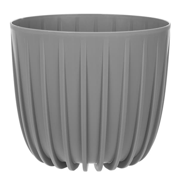 KADAX Urtepotte Urtepottedæksel 17,5 cm Rund Plastik Blomsterfod Grå