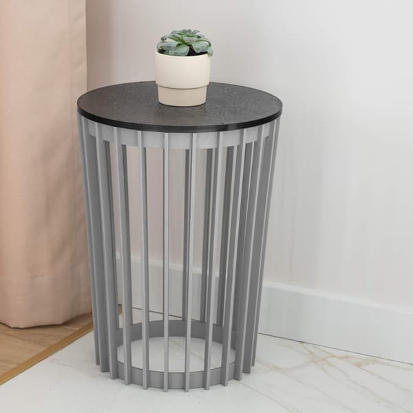 KADAX Rundt Sofabord Grå Lille Loft Havekurv til Altan Gennembrudt 54cm