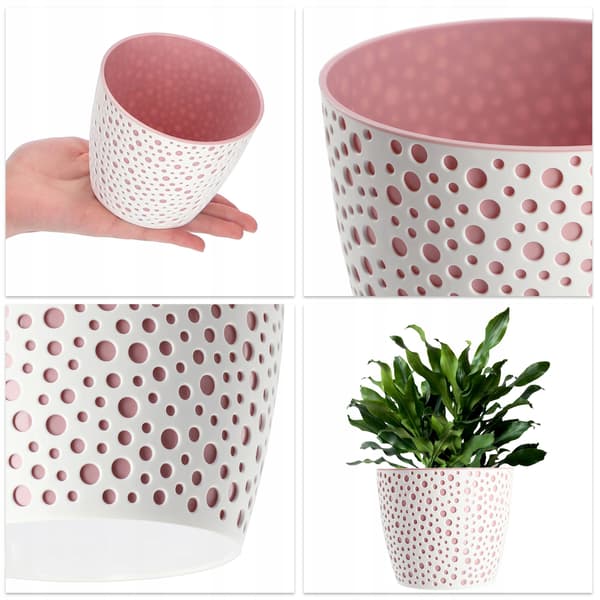 KADAX Blomkruka, Blomkruka, Rund Plastblomkruka, 11 cm Rosa