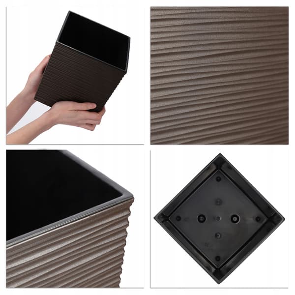 KADAX Blomkruka Blomkruka 19 cm Plastlock Mocha Med Insats