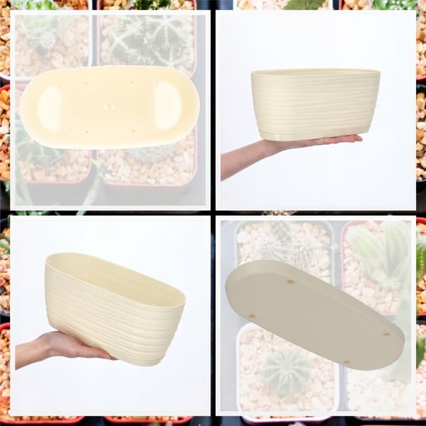 KADAX Urtepotte 27cm Oval Urtepotte Plastik Creme