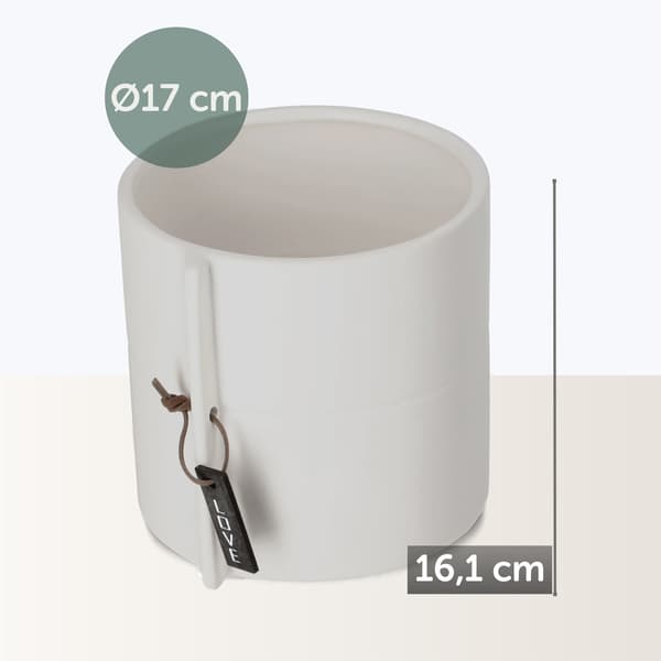 KADAX Keraaminen Kukkaruukku, Pyöreä, Harmaa, 17 cm