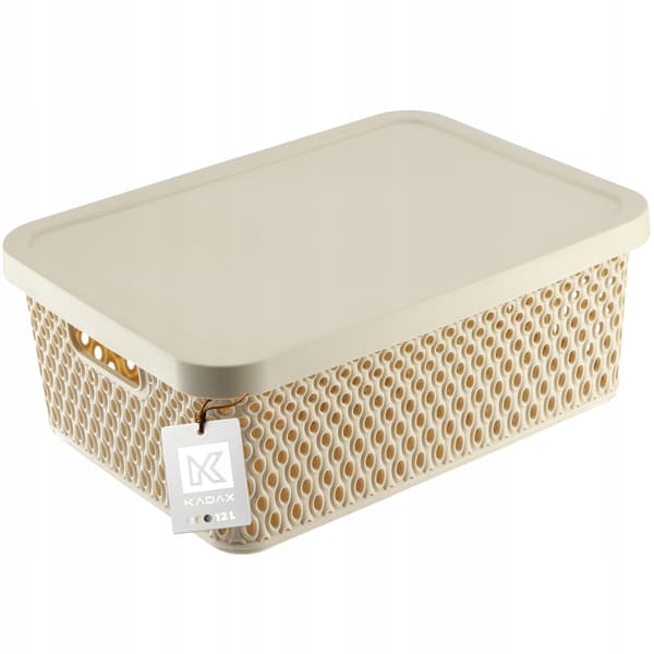 KADAX Korg med lock Förvaringslåda 12L Beige