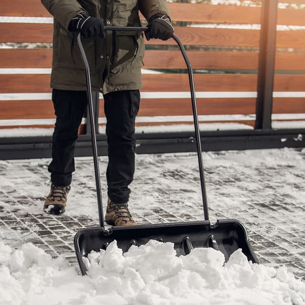 KADAX Snöplog Bred Skyffel Manuell Snöskrapa på Hjul