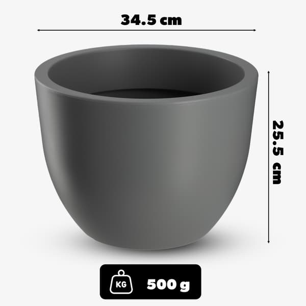 KADAX Urtepotte Have Urtepotte Låg Rund 35 cm Grå
