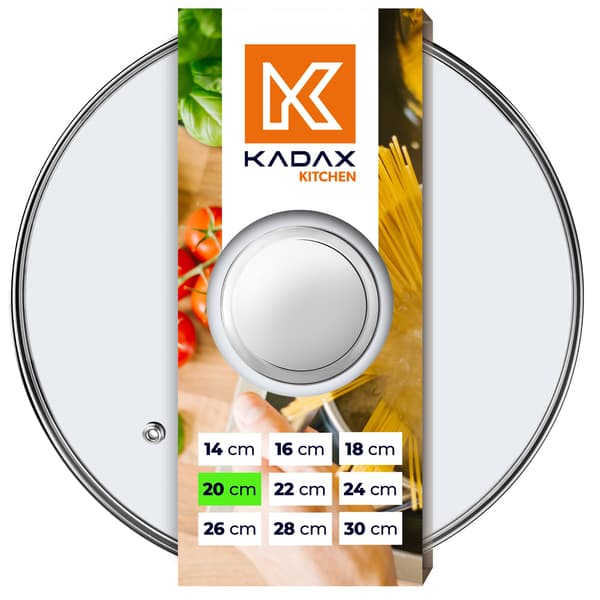 KADAX Glaslock 20 cm Universal Värmebeständigt Gryta- och Stekpannalock
