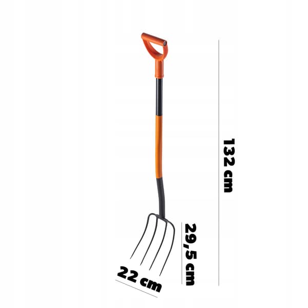 KADAX Trädgårdsgaffel 4-stiftad Ergo Metallkompostgaffel 132cm