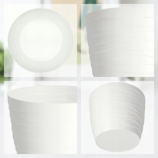 KADAX Urtepotte Plastikpotte til Blomster og Planter Hvid Rund 13 cm