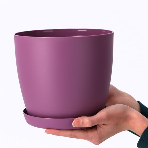 KADAX Urtepottedæksel Urtepotte med Underkop Lilla til Stue 12cm