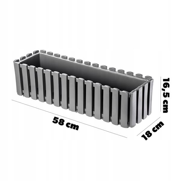 KADAX Balkonkasse Blomsterpotte 58x18x16,5 cm Grå Balkon