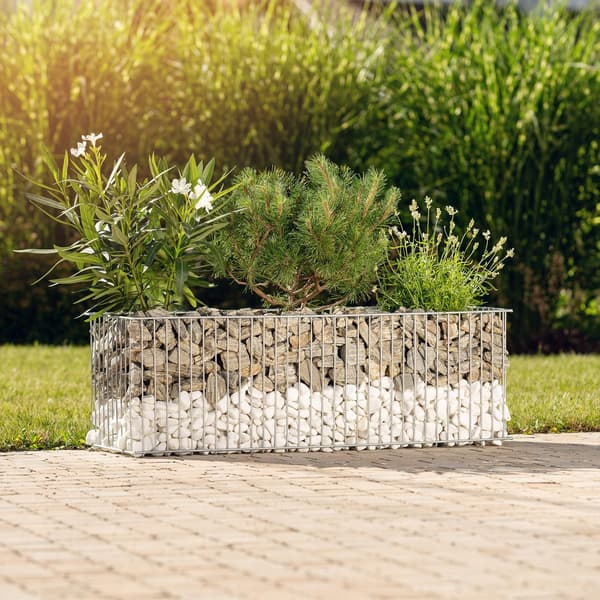 KADAX Gabion Potte Gabion Overdækning Stål Til Blomster Sten Havetråd 98 cm