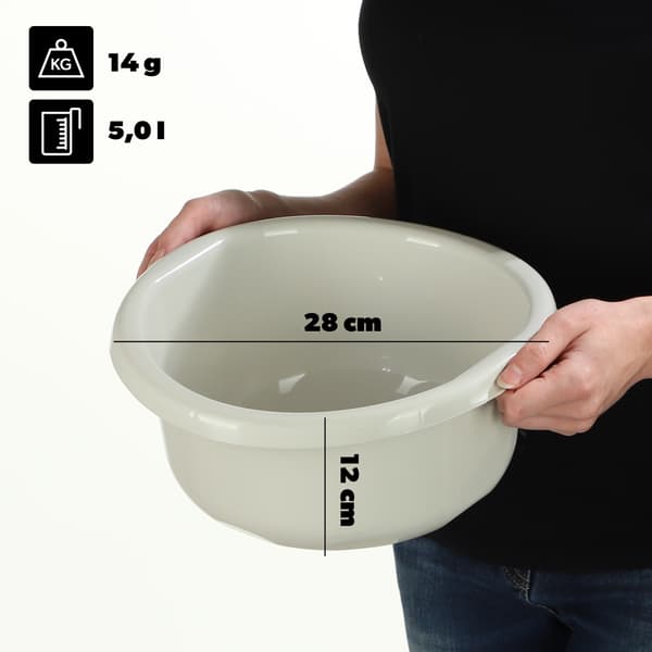KADAX Plasttvättskål 5L Liten Rund Enfärgad Kräm