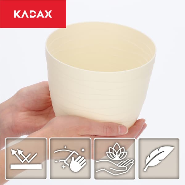 KADAX Urtepotte Urtepottedæksel Creme Rund 15cm Plast