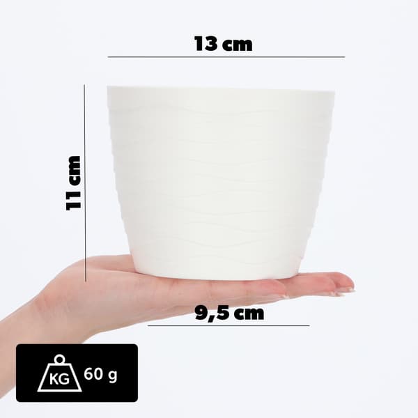 KADAX Urtepotte Plastikpotte til Blomster og Planter Hvid Rund 13 cm