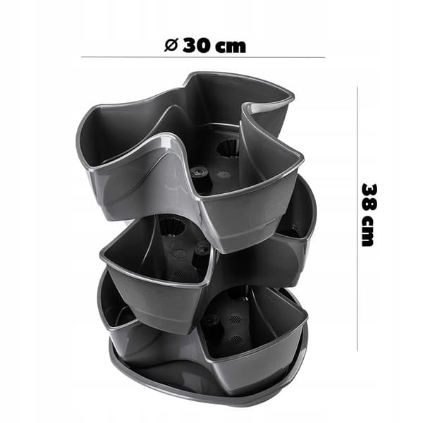 KADAX Blomkruka, Blomkruka, Plastlock, Trippel Kaskad, 3-i-1 Blomställ